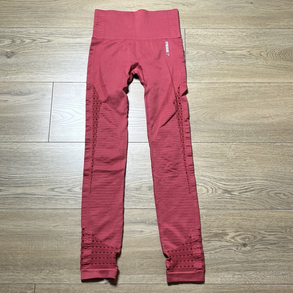 Gymshark High Rise Dry Energy Seamless Leggings in Red Women's Size XS X small